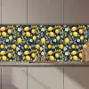 Citroenen - Bloemen - Bladeren - Blauw keuken achterwand 2 middel 871 zz_3dshopping