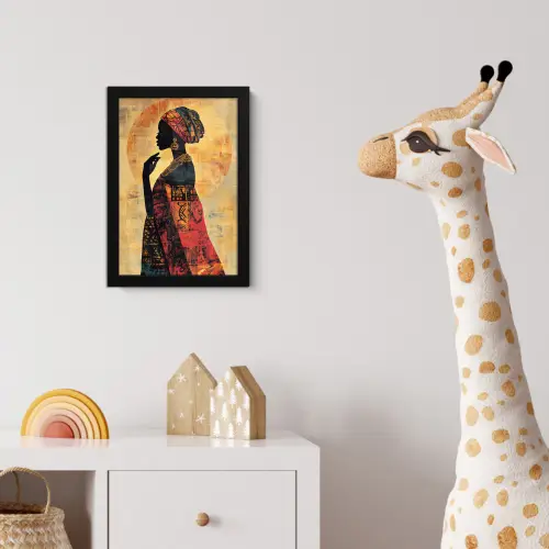 Vrouw - Silhouet - Patronen - Sierlijk fotolijst zwart zonder passe partout klein -usfeer4_kinderkamer