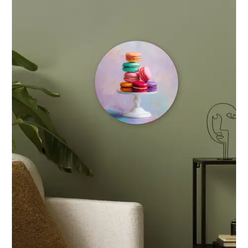 Macarons - Schaal - Pastel - Kleurrijk Wandcirkel plexiglas klein -sfeer3