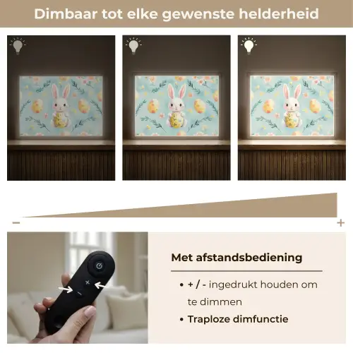 Konijn - Eieren - Takjes Light Box met batterij (Wandlamp) middel -USP_dimbaarNL