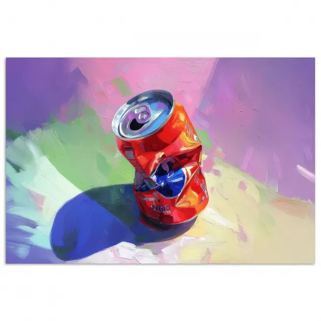 Frisdrank - Blik - Paars poster papier klein -3d