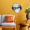 Kunst - Grijs - Goud - Abstract Wandcirkel Organisch Forex 3mm klein -sfeer4