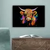 Schotse Hooglander - Graffiti - Kleurrijk - Bloem - Dieren canvas 2cm klein -sfeer4
