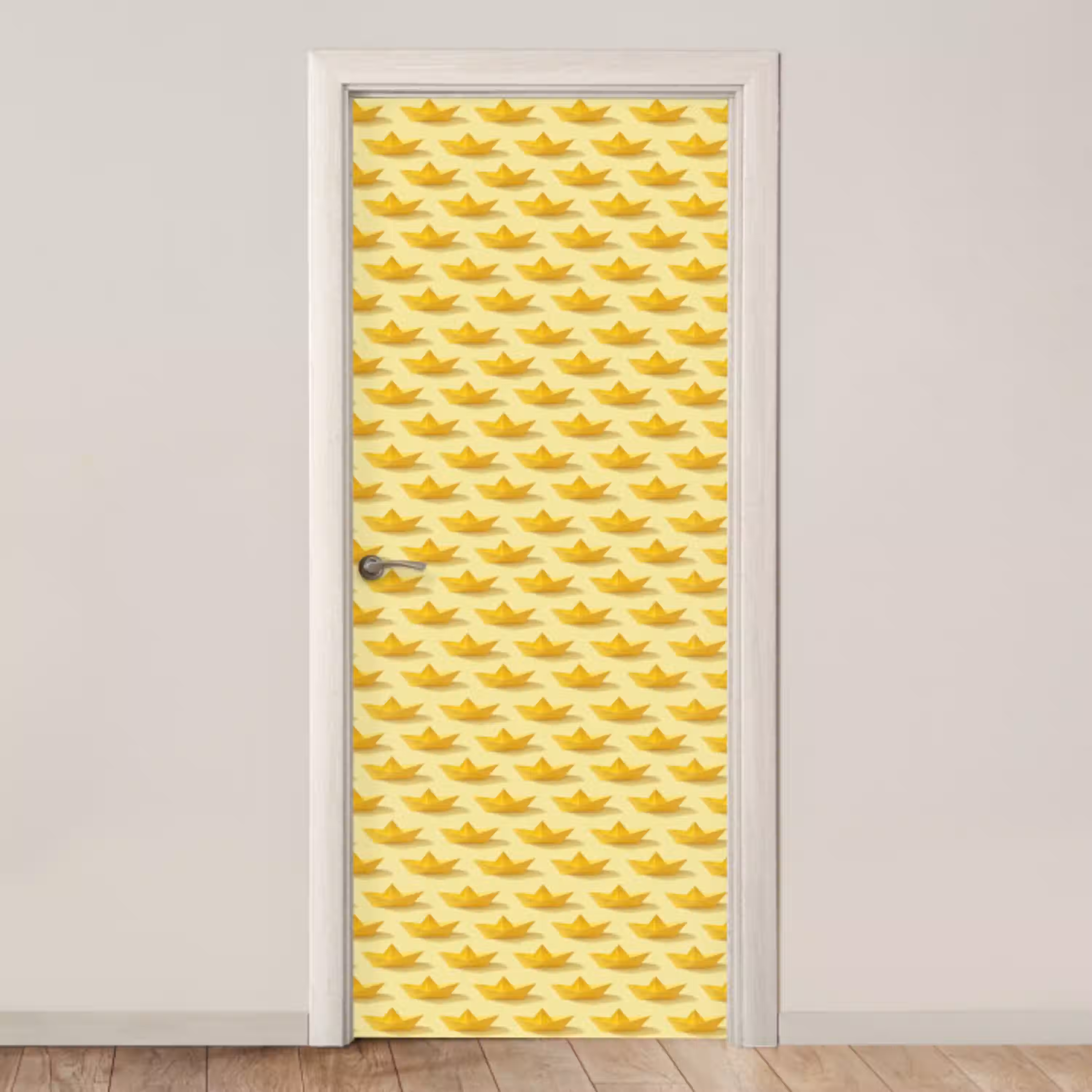Bootjes - Origami - Creatief - Geel deurposter klein 289 -3d_beige