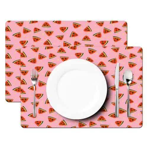 Roze - Watermeloen - Geel - Stippen Placemat vinyl groot 368 -zzsfeer2_Kitchenyeah-website