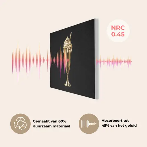 Milkshake - Goud - Drinken - Zwart PET vilt klein -USP_NL