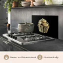 Cupcake - Eten - Goud - Zwart keuken achterwand spatscherm klein -usp_DE