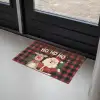 Kerstman - Rendier - Tekst - Rood - Zwart Deurmat klein -sfeer2