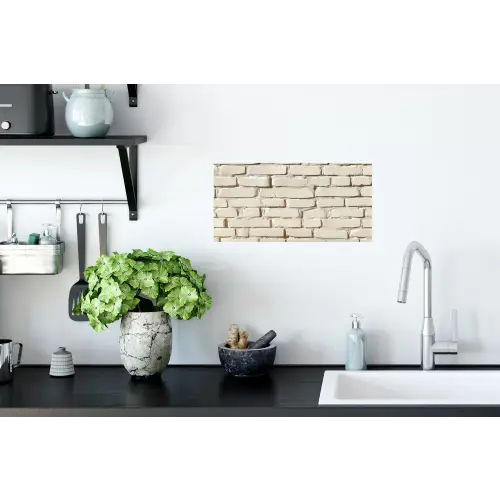 Bakstenen - Muur - Licht - Wit Muursticker klein -keuken