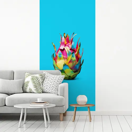 Drakenfruit - Blauw - Levendig fotobehang vinyl groot -woonkamer
