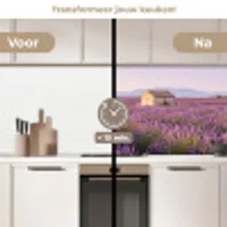 Lavendel - Landschap - Sereen - Paars keuken achterwand 2 middel -voor-na2_NL