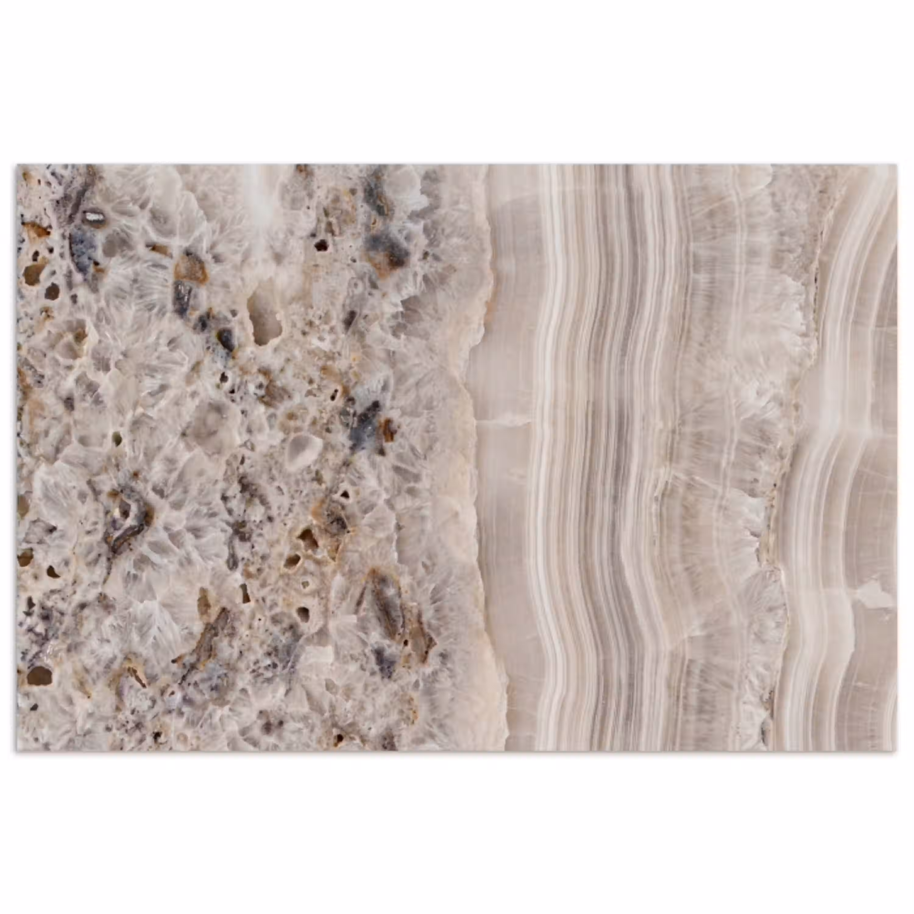 Steen - Textuur - Abstract - Beige - Wit poster papier klein -3d