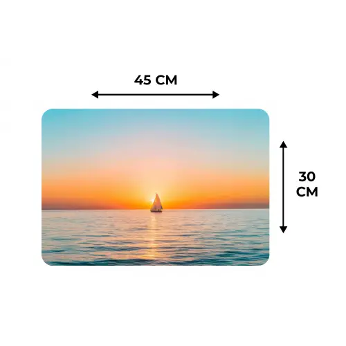 Zee - Zeilboot - Zonsondergang Placemat vinyl groot -specs