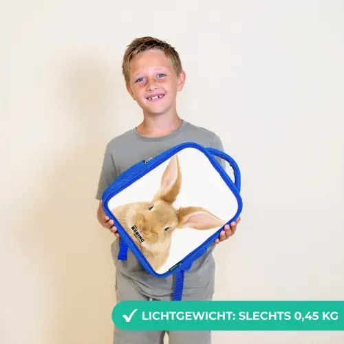 Snuffels met Tevreden Hoofd Kinderrugzak - Blauw middel -sfeer1_NL