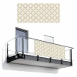 Patroon - Klassiek - Beige Balkonbeschermer Duitsland klein 596 -3d