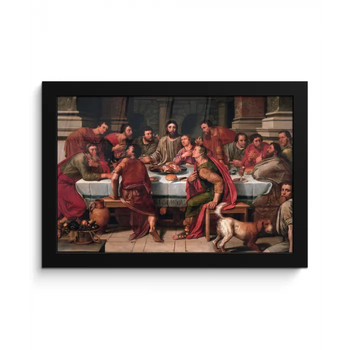 Het laatste avondmaal - Schilderij van Willem Key fotolijst zwart zonder passe partout klein -3d