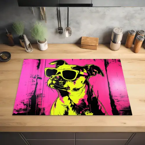 Hond - Zonnebril - Roze - Art Inductie beschermer vinyl 3mm klein -sfeer5