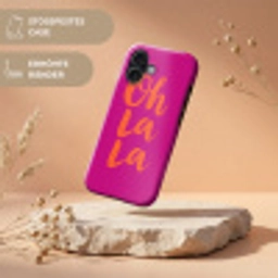 Oh la la - Roze - Oranje - Minimalistisch Toughcase MagSafe Apple iPhone 17 klein -USP_RandenV_DE