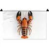 Kreeft - Zwart - Oranje - Wit - Uniek Wandkleed katoen klein -zz3d