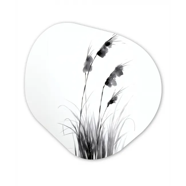 Minimalistisch - Stelen - Wit Wandcirkel Organisch Aluminium middel -3d