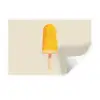 Oranje - Stokje - Waterijsje Muursticker klein -3d