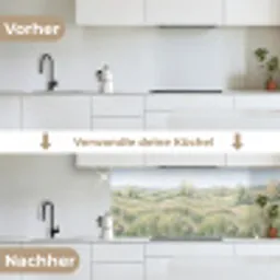 Bloemen veld - Bloemen - Groen keuken achterwand 2 middel -voor-na_DE