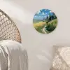 Zandpad - Huis - Bomen - Grasveld Wandcirkel plexiglas klein -sfeer5