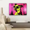 Hond - Zonnebril - Roze - Art canvas 2cm klein -sfeer6