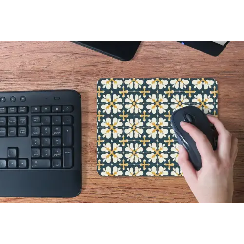 Motief - Tegel - Okergeel muismat rubber klein 262 -toetsenbord