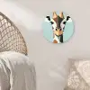 Giraffe - Illustratie - Bruin - Minimalistisch Wandcirkel plexiglas klein -sfeer5