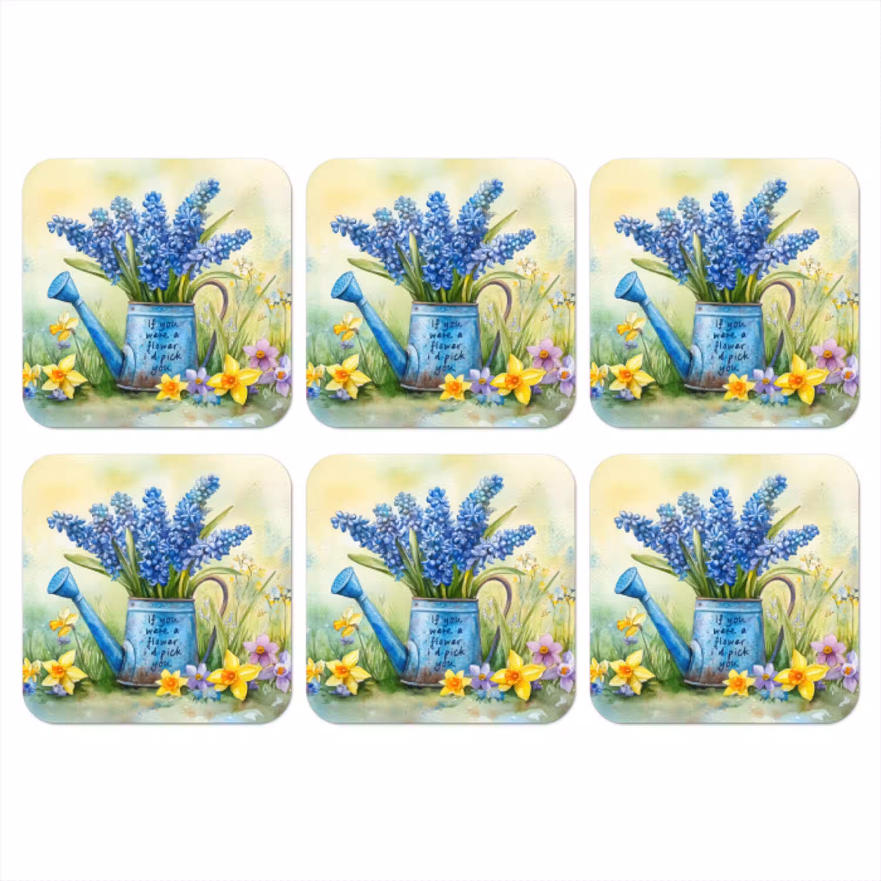 Lavendelbloemen - Quote - Gieter onderzetter kurk middel -3d