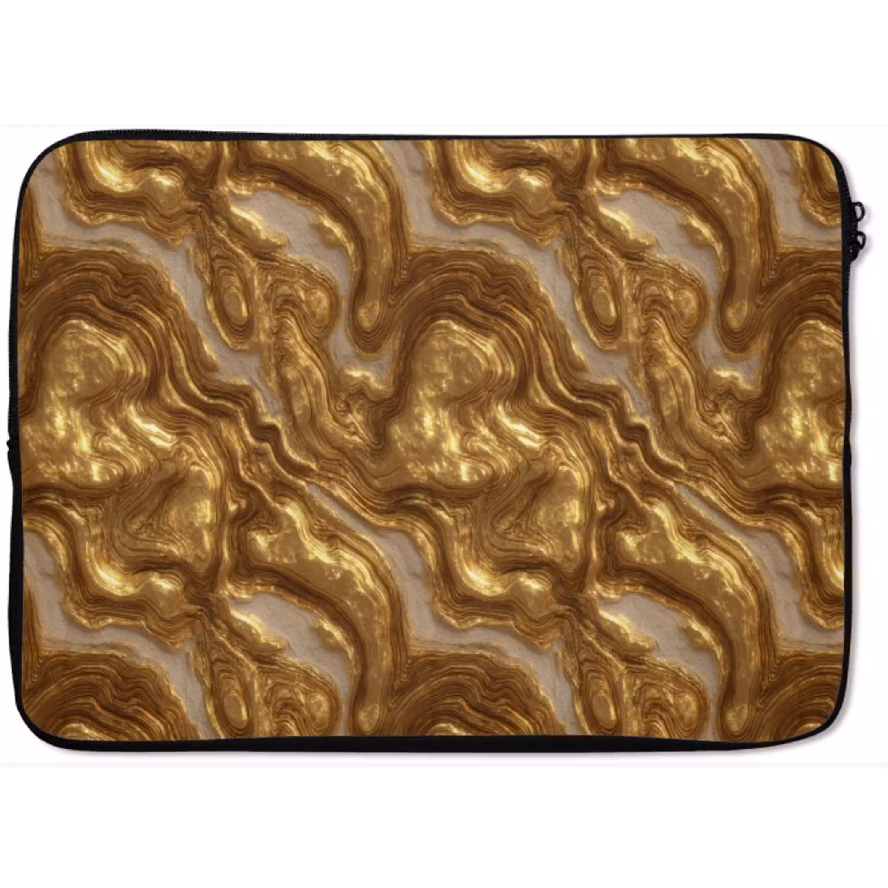 Golven - Organisch - Goud - Crème laptophoes neopreen klein 279 -zkaufland3dotto