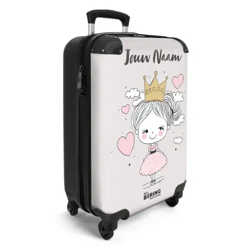 Kleine prinses met hartjes NBS - Handbagage koffer - Kinderen Unisex middel -productfoto_3d