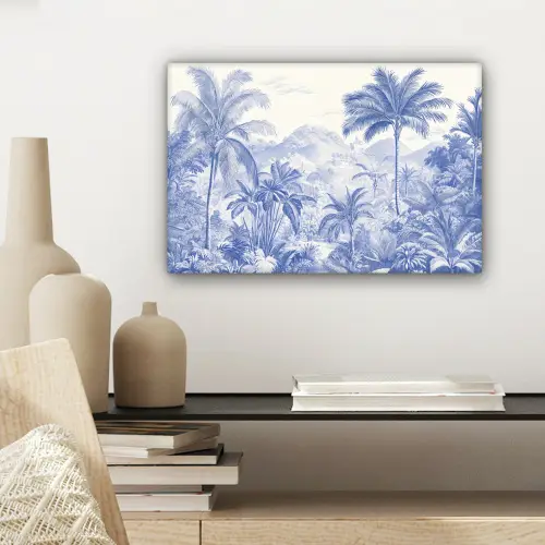Tropisch - Jungle - Blauw canvas 2cm klein -sfeer6
