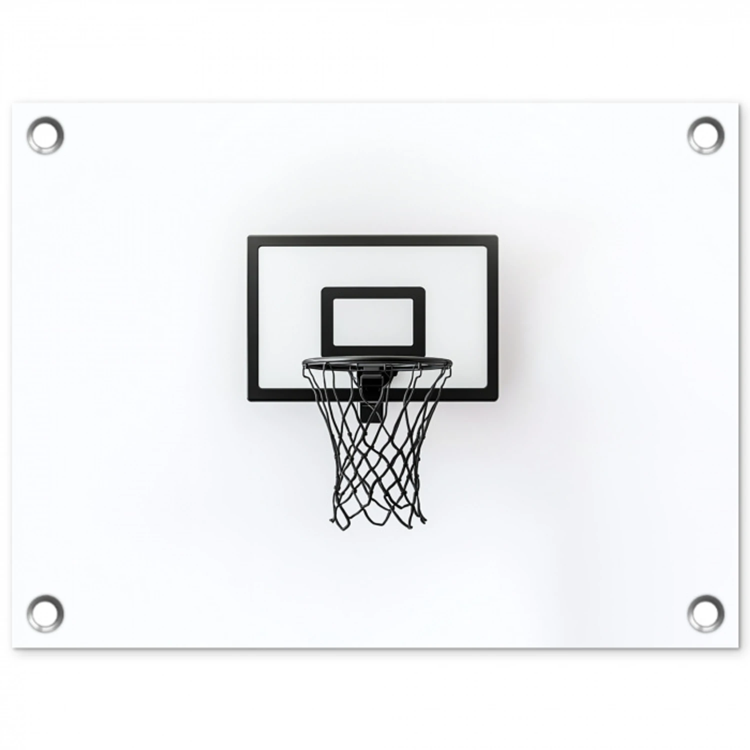 Basketbalbord - Minimalistisch - Zwart tuinposter los doek klein -3d