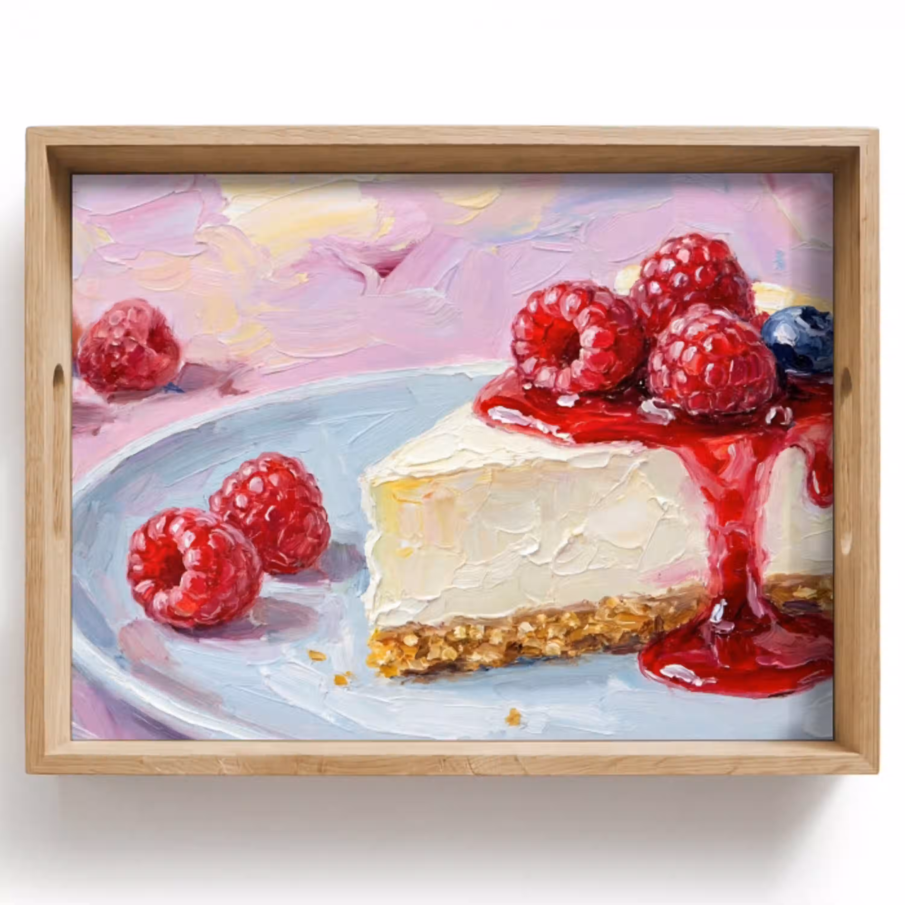 Eten - Cheesecake - Bessen - Abstract - Roze Dienblad Rechthoek middel -z3d_shopping