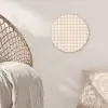 Plaid - Patroon - Vierkant - Beige Wandcirkel plexiglas klein 852 -sfeer5