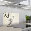 Japandi - Bamboe - Beige keuken achterwand spatscherm klein -3d_schuin