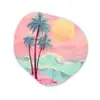 Palmbomen - Golven - Zee Wandcirkel Organisch Plexiglas middel -3d