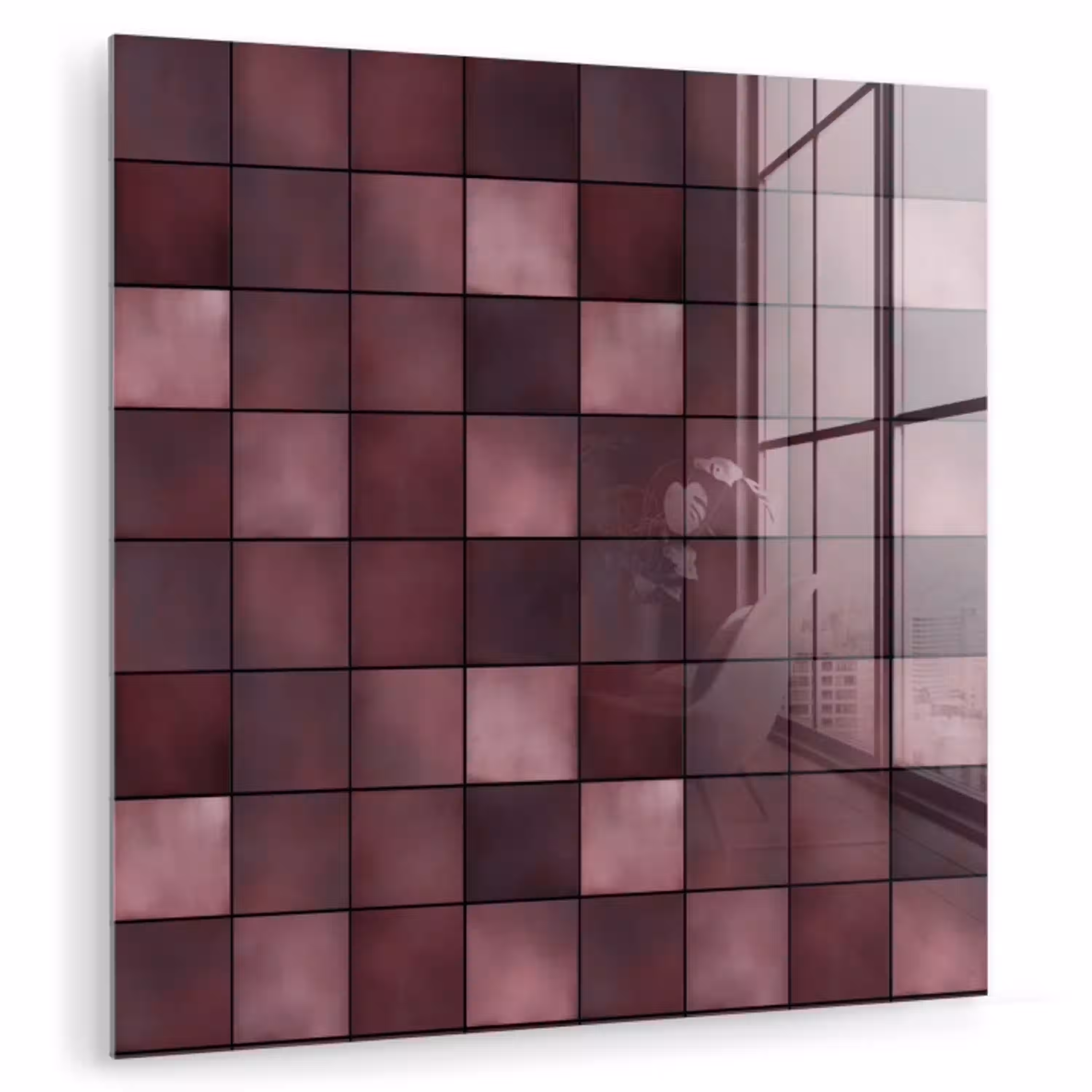Vierkant - Tegel - Patroon - Paars plexiglas 5mm klein 11 -zzzproduct_nieuw