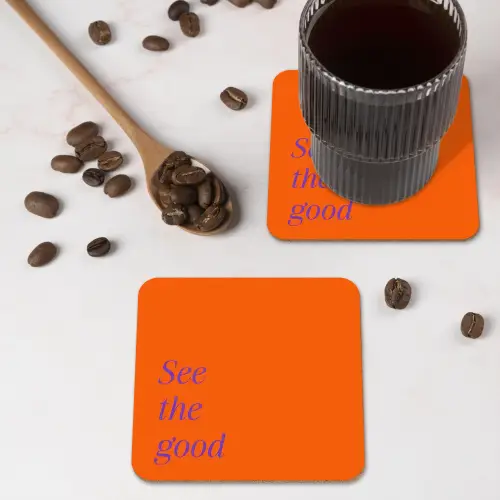 See te good - Paars - Oranje onderzetter kurk middel -sfeer2