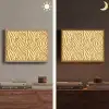 Zebra - Klassiek - Oker - Geel Light Box met batterij (Wandlamp) middel 907 -sfeer3