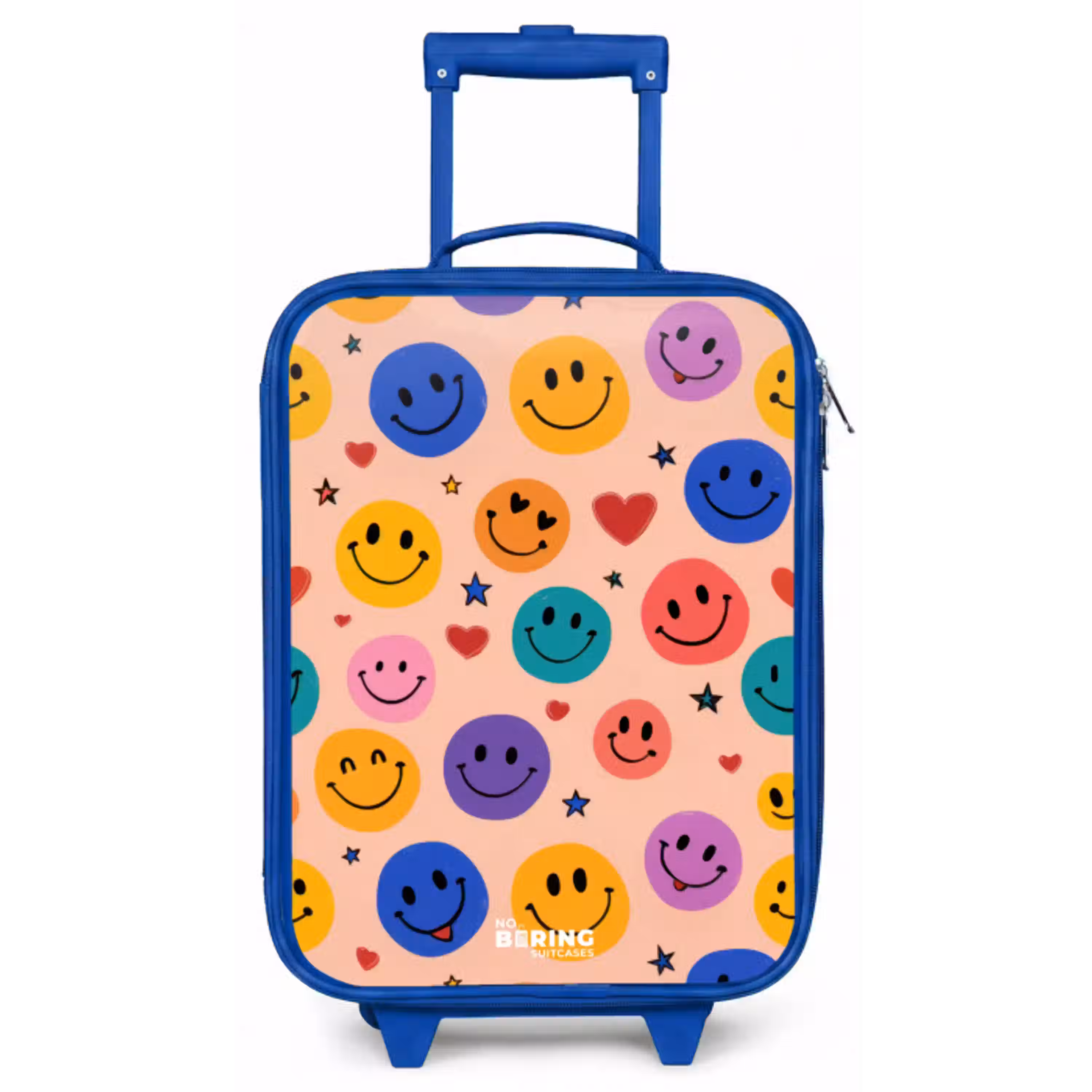 Vrolijk Smiley-patroon Kinderkoffer - Blauw klein -zz3dotto
