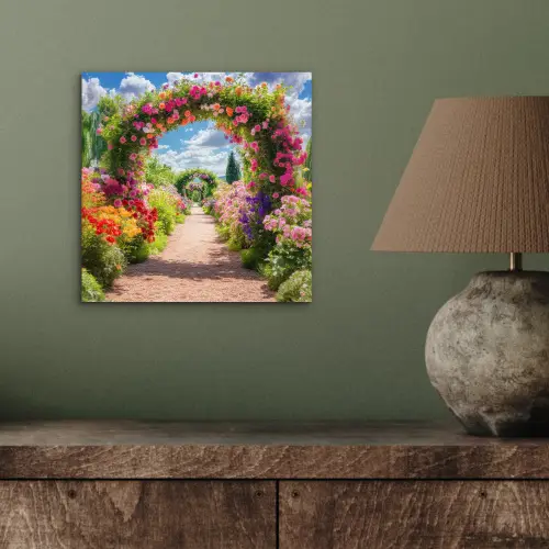 Doorkijk - Bloemen - Kleurrijk - Natuur aluminium wit klein -sfeer2