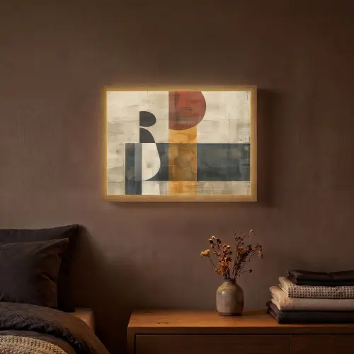 Abstract - Kunst - Vormen - Modern Light Box met batterij (Wandlamp) middel -sfeer4
