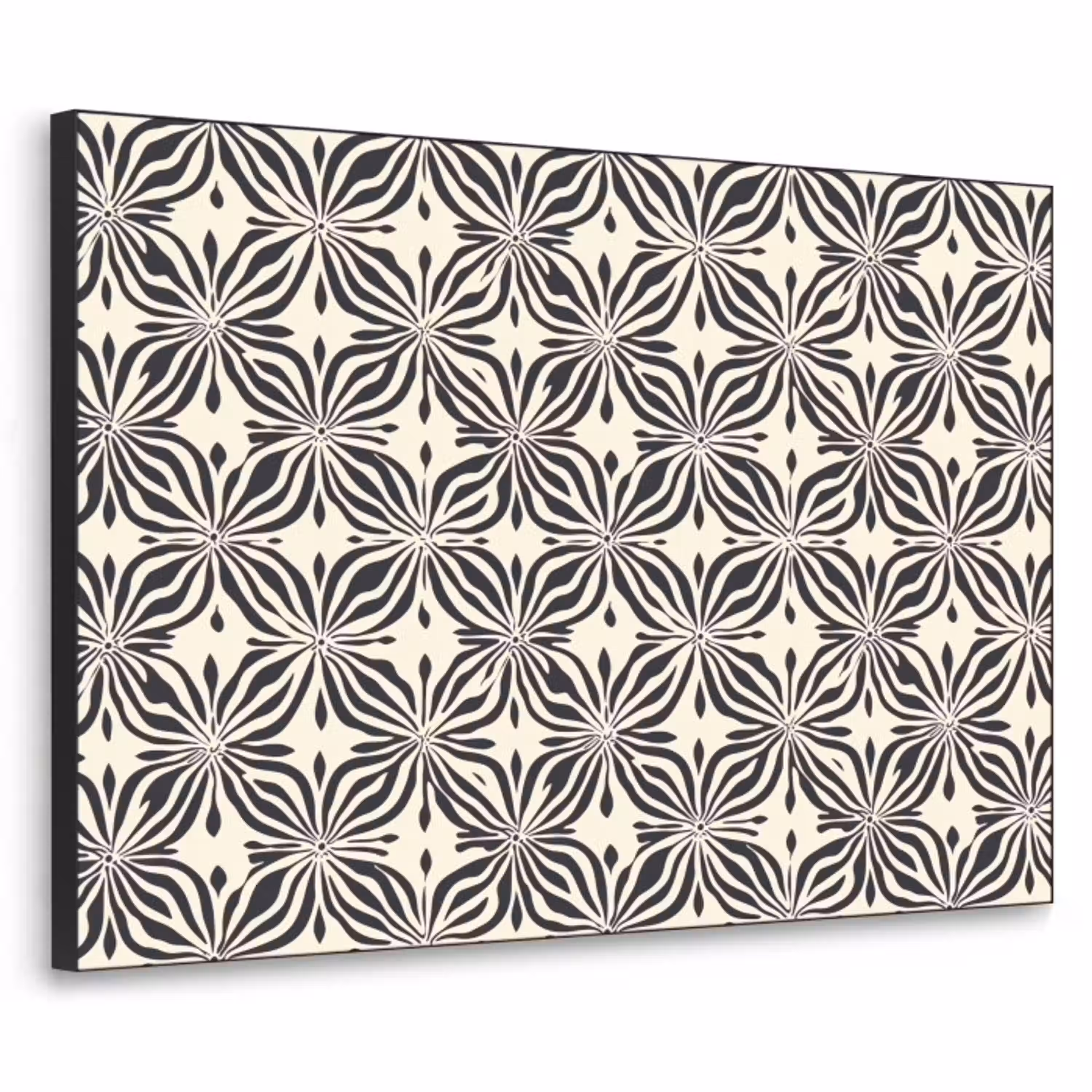 Grafisch - Patroon - Zwart Textielframe zwart klein 947 -3d