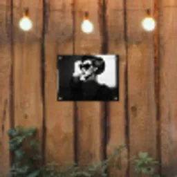 Vrouw - Zwart - Hart tuinposter los doek klein -sfeer1