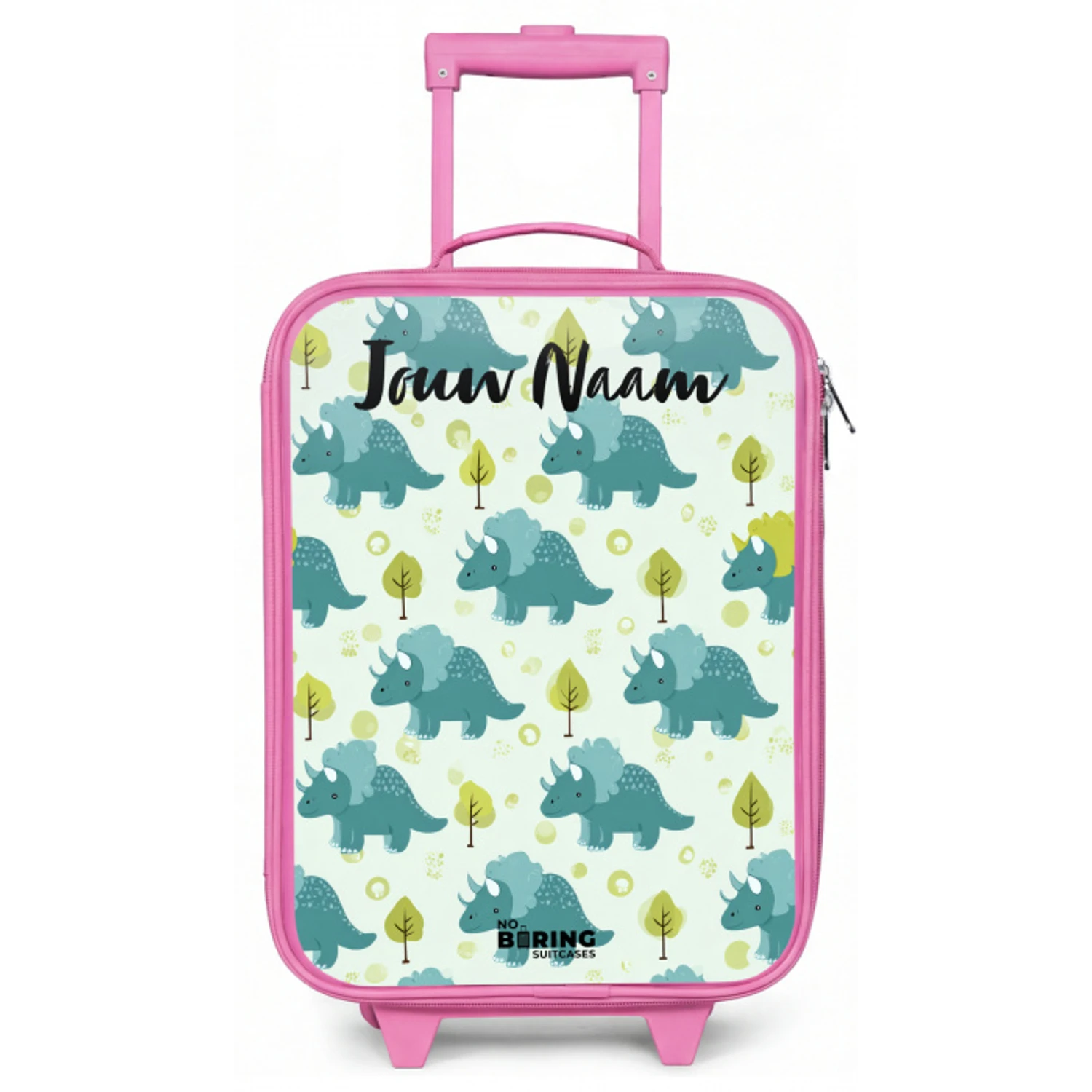 Dinos - Patroon - Natuur Kinderkoffer - Roze klein -zz3dotto
