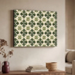 Patroon - Tegel - Groen Textielframe zwart klein 947 -sfeer3