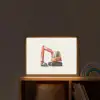 Graafmachine - Oranje - Illustratie - Minimalistisch Light Box met batterij (Wandlamp kind) middel -sfeer1_kind